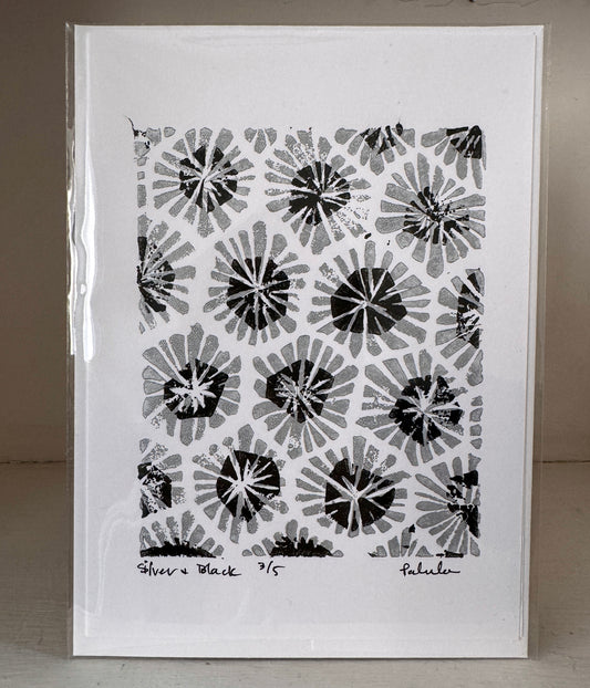 Limited Edition Block Print Card - Silver Petoskey